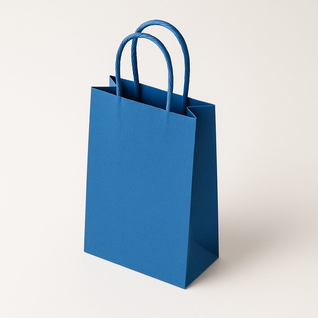 Túi giấy 20x10cm màu xanh dương