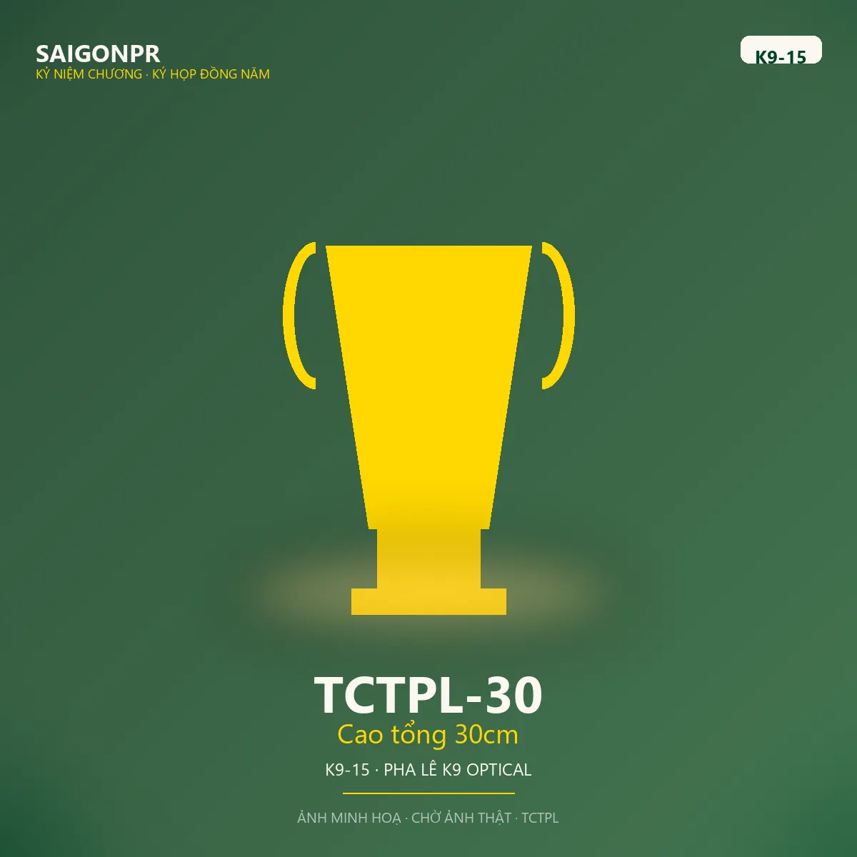 TCTPL-30 Cao tổng 30cm K9-15 — Pha lê K9 15ly